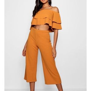 Gold Two Piece Boohoo Set